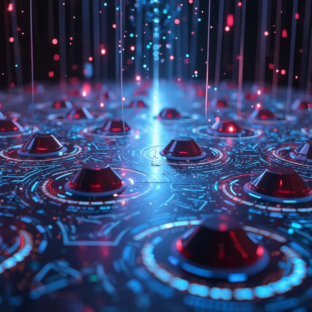 Concept futuriste d'un terrain de Plinko avec des effets visuels avancés